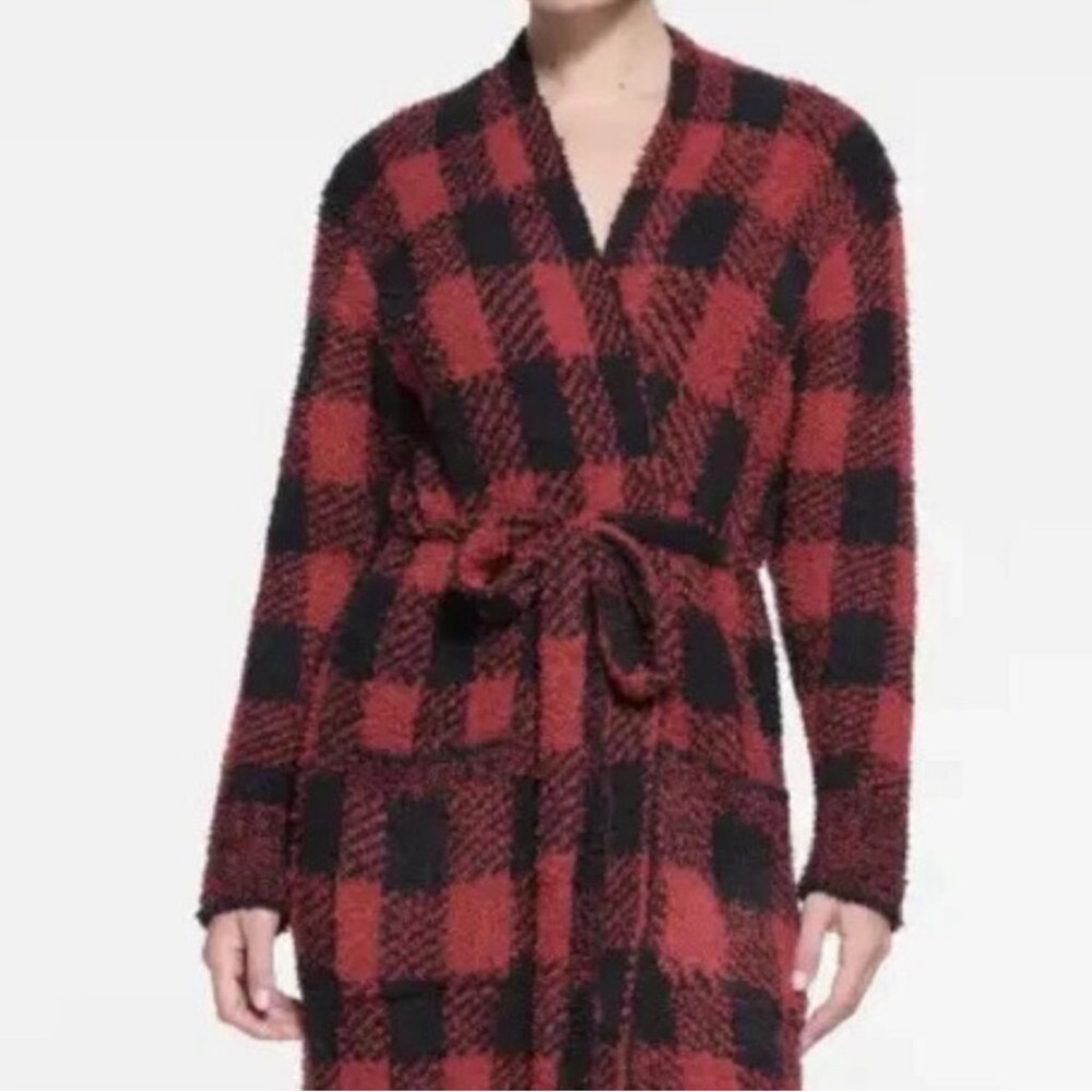 SKIMS Red and Black Plaid Robe - Picture 5 of 5